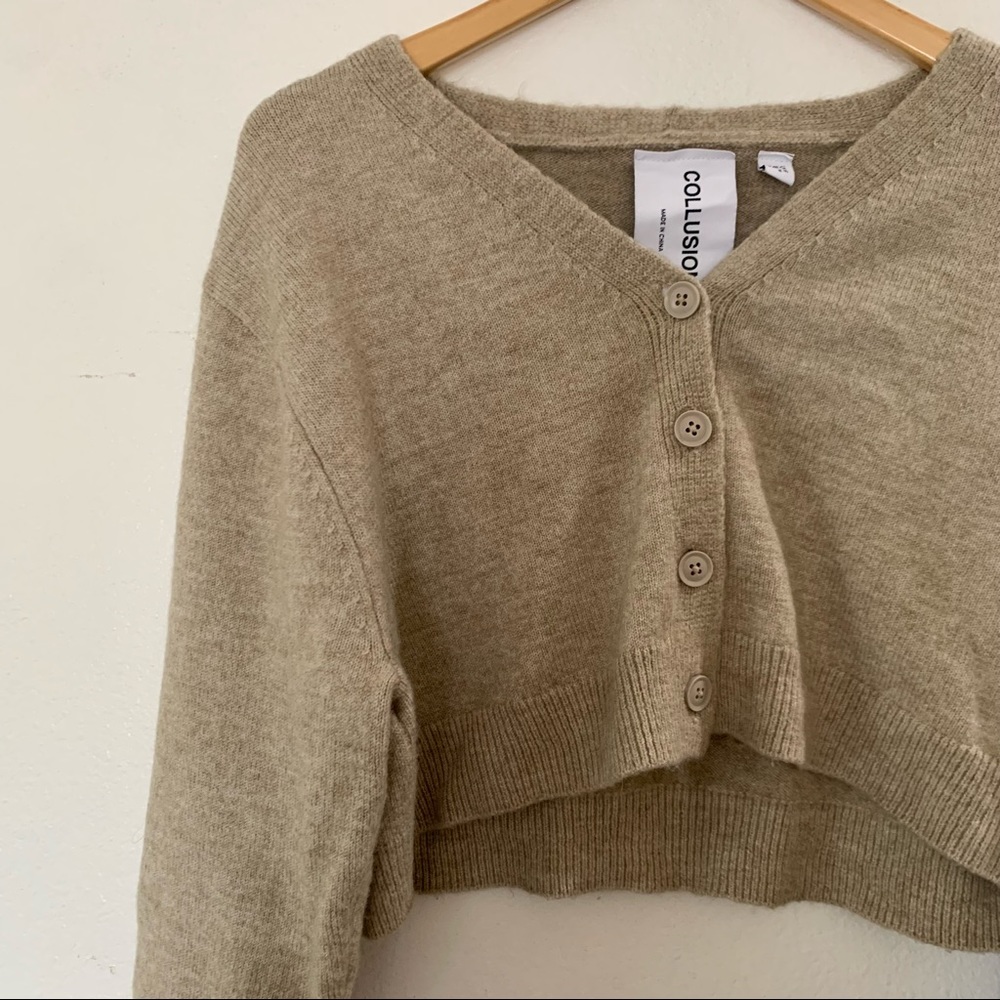 Oversized Cropped Cardigan